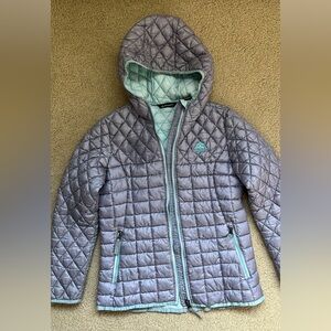 Snozu Quilted Light yet Warm Packable Winter Jacket in Silver Gray Mint 10-12